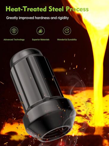 AUTOPTIM M12x1.5 Spline Lug Nuts - Replacement for Honda Accord CRV Civic Pilot Chevy Impala Malibu Acura Aftermarket Wheel, Black 20pc 6 Point Closed End Short Nuts with 1 Socket Key in Kuwait