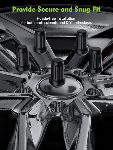 AUTOPTIM M12x1.5 Spline Lug Nuts - Replacement for Honda Accord CRV Civic Pilot Chevy Impala Malibu Acura Aftermarket Wheel, Black 20pc 6 Point Closed End Short Nuts with 1 Socket Key in Kuwait