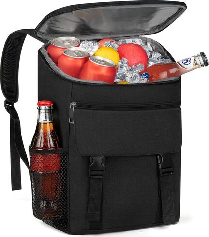 OCKLILY Backpack Cooler, Soft Cooler Backpack Insulated Leak Proof, 30 Cans Travel Cooler Bag for Picnic, Camping, Beach, Hiking, BBQ, & Lunch - Sandproof, Water-Resistant (Black) in Saudi Arabia