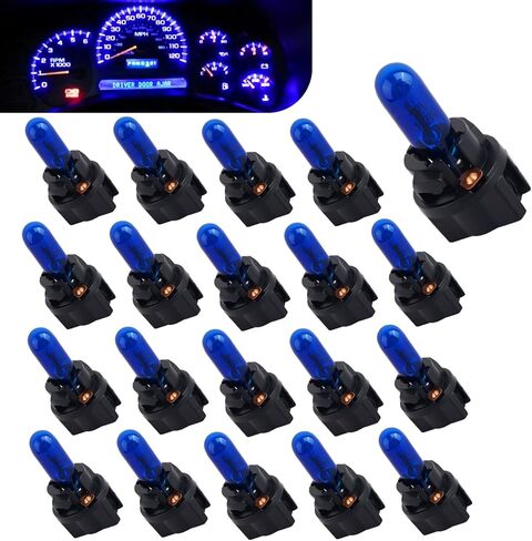 20 PCS T5 17 57 86 Halogen Instrument Cluster Bulbs Kits, 12V High Brightness Dash Light Bulbs with Lamp Holder, Plug and play Gauge Light Cluster Replacement, for Car Gauge Cluster (White) in Saudi Arabia