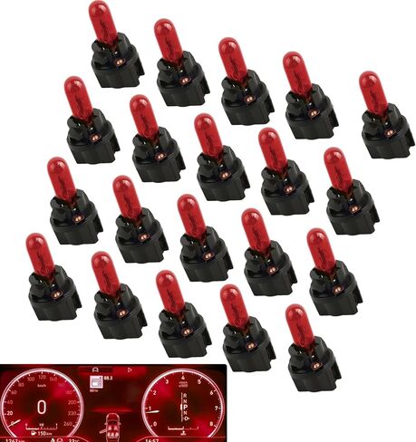 20 PCS T5 17 57 86 Halogen Instrument Cluster Bulbs Kits, 12V High Brightness Dash Light Bulbs with Lamp Holder, Plug and play Gauge Light Cluster Replacement, for Car Gauge Cluster (White) in Saudi Arabia