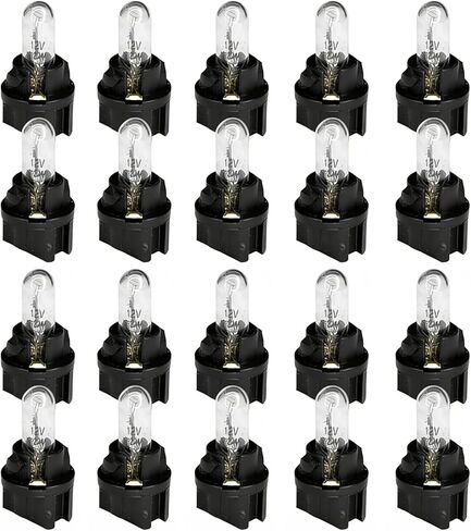 20PCS T5 Halogen Instrument Cluster Bulb Kit, 12V Dash Light for Car Interior, T5 17 57 86 Dash Light Bulbs, Automotive Gauge Cluster Panel Bulb, Universal Lighting Accessories (White) in Kuwait