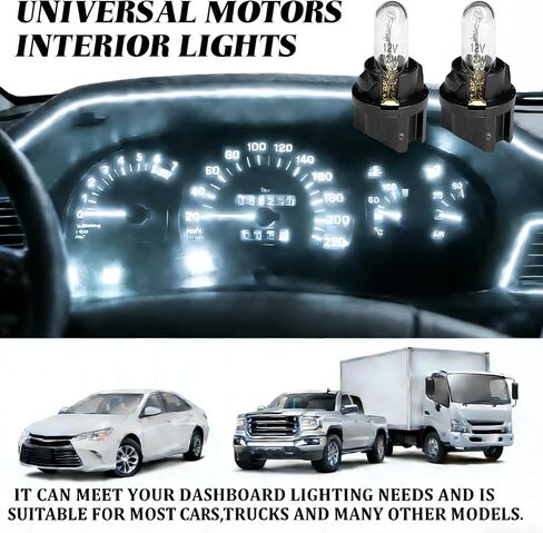 20PCS T5 Halogen Instrument Cluster Bulb Kit, 12V Dash Light for Car Interior, T5 17 57 86 Dash Light Bulbs, Automotive Gauge Cluster Panel Bulb, Universal Lighting Accessories (White) in Kuwait