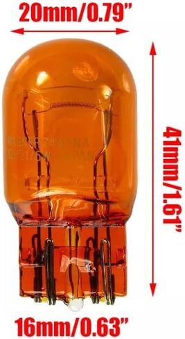 2 قطعة 7443 لمبات 7444 T20 1891 21/5 وات من الزجاج الشفاف لإشارة الانعطاف ومصابيح الفرامل الخلفية - أجزاء ضوء مؤشر DRL الصغيرة، لـ RAV4 CR-V Civic Tacoma Silverado Altima Corolla (العنبر) in Kuwait