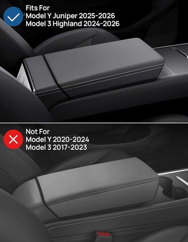 JOYTUTUS Center Console Armrest Cover for Tesla Model Y Juniper 2025 2026 and Tesla Model 3 Highland 2024 2025 2026(Standard, Premium & Performance) - Black in Kuwait