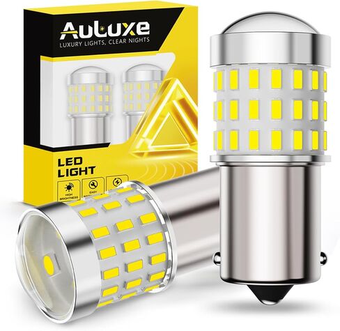 1156 مصباح LED - 57 قطعة من رقائق LED مع عدسة بروجيكتور عالية الدقة، أكثر سطوعًا بنسبة 600%، أبيض 6500 كلفن - للنسخ الاحتياطي لفرامل الذيل العكسي DRL لأضواء وقوف السيارات، تناسب 7506 BA15S P21W، حزمة من 2 in Kuwait