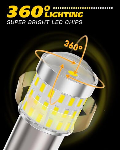 1156 مصباح LED - 57 قطعة من رقائق LED مع عدسة بروجيكتور عالية الدقة، أكثر سطوعًا بنسبة 600%، أبيض 6500 كلفن - للنسخ الاحتياطي لفرامل الذيل العكسي DRL لأضواء وقوف السيارات، تناسب 7506 BA15S P21W، حزمة من 2 in Kuwait