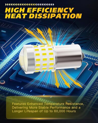 1156 مصباح LED - 57 قطعة من رقائق LED مع عدسة بروجيكتور عالية الدقة، أكثر سطوعًا بنسبة 600%، أبيض 6500 كلفن - للنسخ الاحتياطي لفرامل الذيل العكسي DRL لأضواء وقوف السيارات، تناسب 7506 BA15S P21W، حزمة من 2 in Kuwait