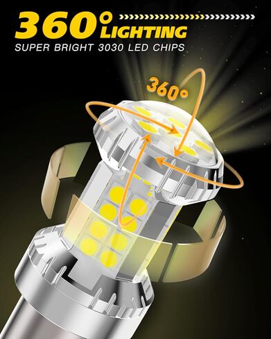 1156 مصباح LED - 38 قطعة من رقائق LED مع عدسة بروجيكتور عالية الدقة، أكثر سطوعًا بنسبة 800%، أبيض 6500 كلفن - للنسخ الاحتياطي لفرامل الذيل العكسي DRL لأضواء وقوف السيارات، تناسب 7506 BA15S P21W، حزمة من 2 in Kuwait