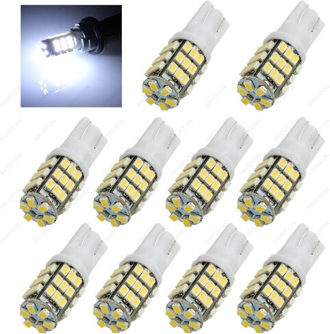 ICBEAMER x5 prs LED لوحة ترخيص احتياطية لوقوف السيارات، مصابيح إضاءة على شكل قبة مناسبة: T10 168 194 920 921 [أبيض فائق] in Kuwait
