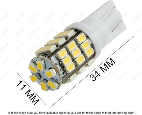ICBEAMER x5 prs LED لوحة ترخيص احتياطية لوقوف السيارات، مصابيح إضاءة على شكل قبة مناسبة: T10 168 194 920 921 [أبيض فائق] in Kuwait
