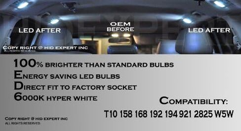 ICBEAMER x5 prs LED لوحة ترخيص احتياطية لوقوف السيارات، مصابيح إضاءة على شكل قبة مناسبة: T10 168 194 920 921 [أبيض فائق] in Kuwait