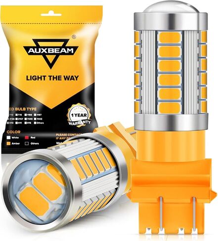 مصابيح Auxbeam 3157 LED بيضاء، فائقة السطوع 3156 3057 4157 3457 4057 4114 مصابيح بديلة للنسخ الاحتياطي للأضواء العكسية DRL، حزمة من 2 (تحتاج إلى مقاومات لأضواء إشارة الانعطاف للفرامل الخلفية) in Kuwait