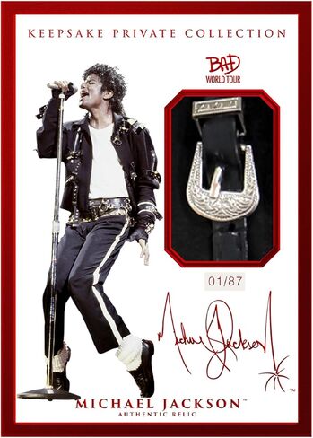 صندوق هواية مايكل جاكسون Bad World Tour Keepsake Premiere Hobby Box: 16 حزمة، توقيع Chase Rare 1/1 وقطع أثرية أصلية للقفازات التي تم ارتداؤها في الجولة، مجموعة أكثر من 300 بطاقة in Kuwait