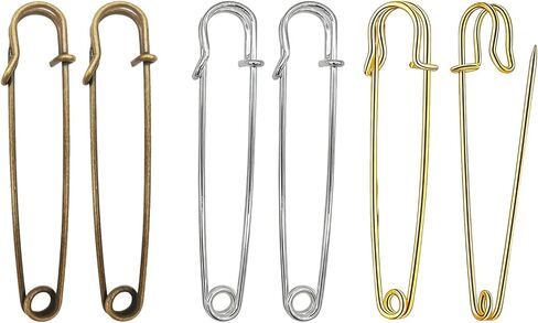 6PCS Super Safety Pins Bent Needle DIY Breastpin Shawl/Sweater Buckle for Blankets Crafts Knitted Fabric Skirts (2Inch(50MM))(Color Random) in Saudi Arabia