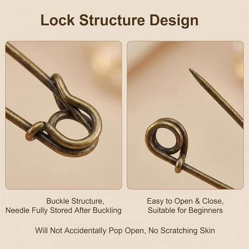 6PCS Super Safety Pins Bent Needle DIY Breastpin Shawl/Sweater Buckle for Blankets Crafts Knitted Fabric Skirts (2Inch(50MM))(Color Random) in Saudi Arabia
