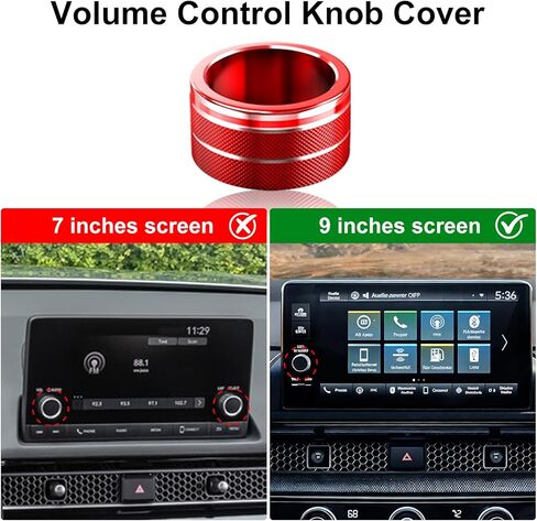 إكسسوارات داخلية رياضية حمراء لسيارة Honda Civic 2022-2026، CRV 2023-2026، Acura Integra 2023-2025 (شاشة 9 بوصة)، طقم غطاء مقبض من سبائك الألومنيوم مكون من 11 قطعة للتيار المتردد، وفتحة تهوية، وإضاءة المخاطر وبدء التشغيل in Kuwait