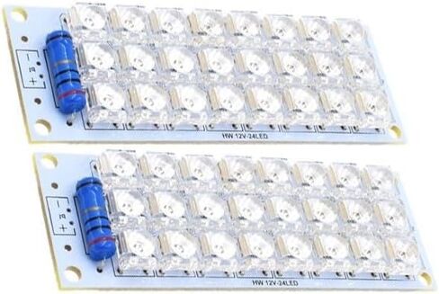 2 قطعة لوحة إضاءة LED حمراء 12 فولت، 24 قطعة مصابيح LED لسمكة البيرانا، 2 وات، 79 × 28 × 10 مم، لإضاءة المركبات والبحرية in Kuwait
