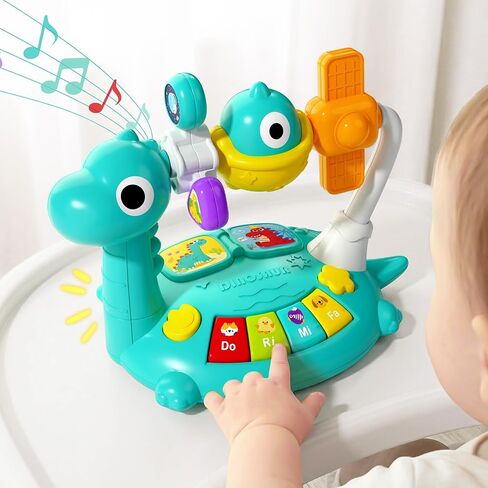 iPlay، iLearn Baby Dinosaur Musical Piano Toy، لعبة موسيقى وقت البطن للرضع مع صوت خفيف، نشاط تعلم التطور الحسي للأطفال الصغار، هدية عيد ميلاد 6 7 8 9 10 12 شهر 1 2 3 سنوات صبي فتاة طفل in Kuwait