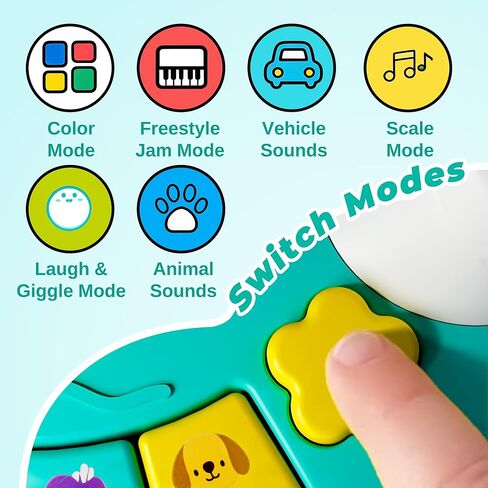 iPlay، iLearn Baby Dinosaur Musical Piano Toy، لعبة موسيقى وقت البطن للرضع مع صوت خفيف، نشاط تعلم التطور الحسي للأطفال الصغار، هدية عيد ميلاد 6 7 8 9 10 12 شهر 1 2 3 سنوات صبي فتاة طفل in Kuwait