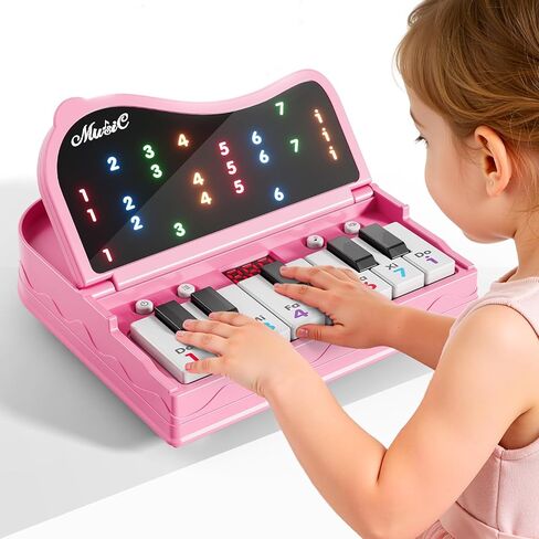Piano for Kids, Piano Keyboard Learning Toys for Kids Boys Girls Ages 3 4 5 6 7 Year Old, 7 Modes Educational Toy Keyboard Piano with Light-Up Keys, Travel Piano Toy Music Rhythm Machine Birthday Gift in Saudi Arabia