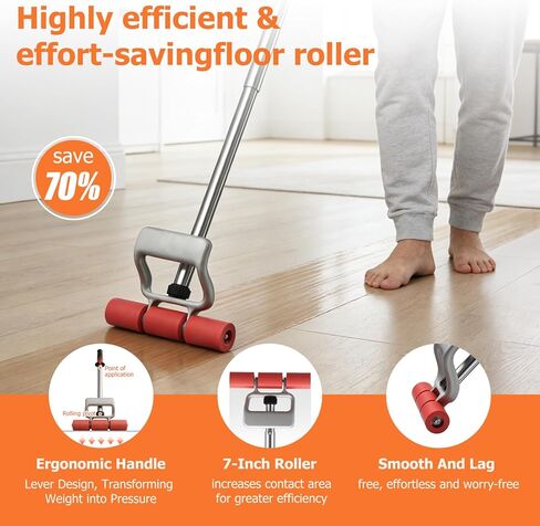 Rubber Roller 17-27 Inch Adjustable j Roller Pressure Tool Heavy Duty Floor Roller Save Effort Laminate Roller No Installation Required Vinyl Roller Tool Remove Air Seam Roller for Laminate,Wallpaper in Kuwait