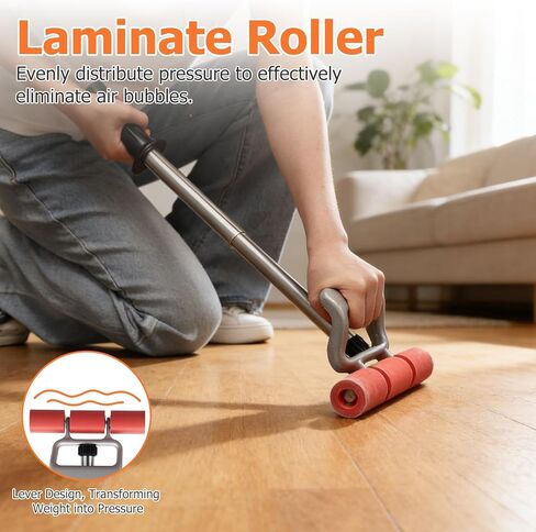 Rubber Roller 17-27 Inch Adjustable j Roller Pressure Tool Heavy Duty Floor Roller Save Effort Laminate Roller No Installation Required Vinyl Roller Tool Remove Air Seam Roller for Laminate,Wallpaper in Kuwait