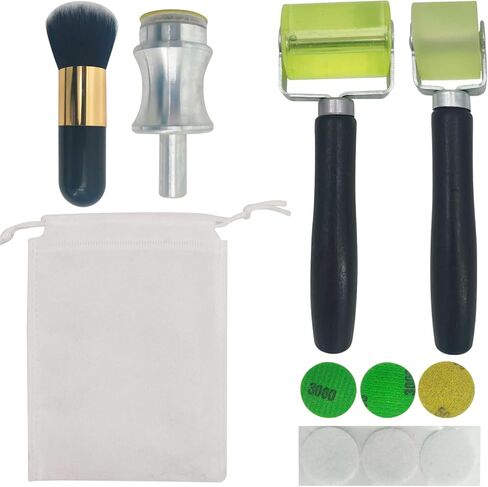 1-inch and 2-inch soundproofing seam rollers, smoothing tools, and dusting brushes, plus a 1-inch rotating tool designed for enhancing dimensional effects when applying silver leaf and gold leaf. in Kuwait