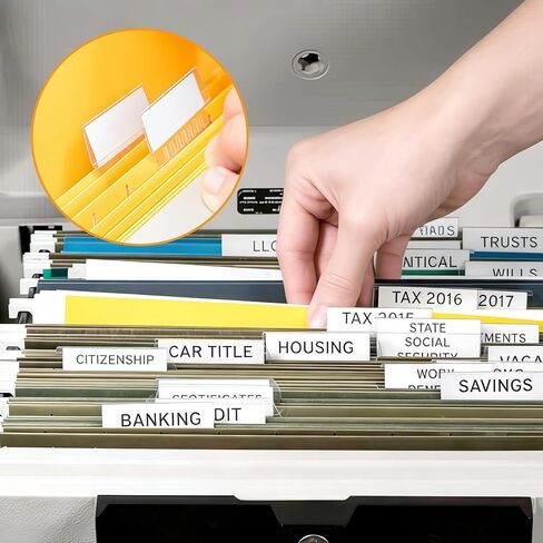 علامات تبويب مجلدات الملفات، VYNFLICK 80 مجموعة متعددة الألوان من علامات تبويب مجلدات الملفات المعلقة وإدراجها - علامات تبويب بلاستيكية شفافة مقاس 2 بوصة لتعليق مجلدات الملفات in Kuwait