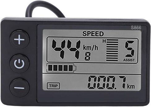 شاشة LCD S866، مقياس ABS مقاوم للماء مع قابس SM، لمقود الدراجة الكهربائية 24 فولت 36 فولت 48 فولت 22.2 مم in Kuwait