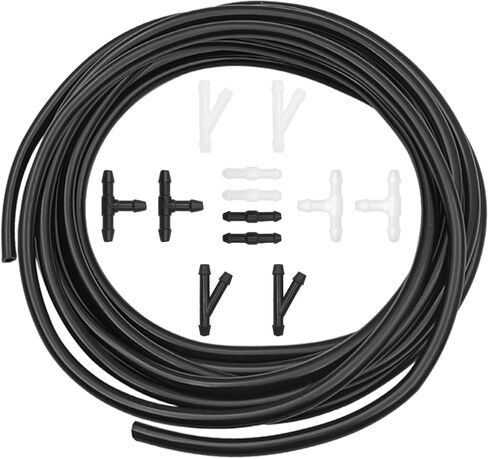 4 Meter Universal Car Windshield Washer Hose Tube Replacement Kit with 12 Connectors for Windshield Wiper Jet Nozzle Repair and Glass Washing System Maintenance in Kuwait