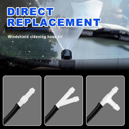 4 Meter Universal Car Windshield Washer Hose Tube Replacement Kit with 12 Connectors for Windshield Wiper Jet Nozzle Repair and Glass Washing System Maintenance in Kuwait