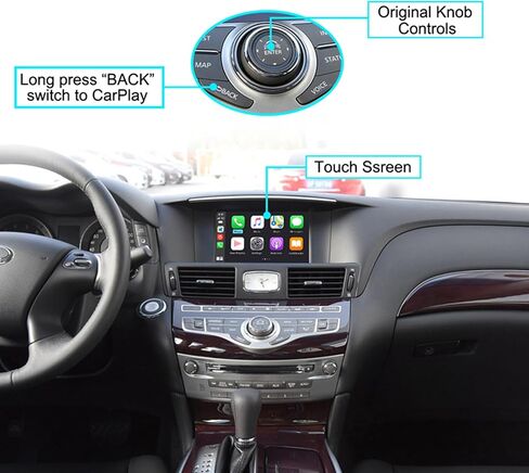 مجموعة التحديثية التلقائية CarPlay Android Auto لـ Infiniti QX60 Q70 QX80 2015-2019، صندوق Carplay اللاسلكي يدعم وصلة المرآة، وظائف تشغيل USB للكاميرا العكسية WZIN-2 in Kuwait