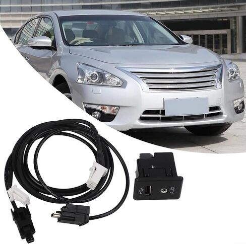 كابل واجهة AUX لسيارة Nissan 370Z Altima Frontier Rogue، مقبس محول ستيريو 8 سنون رقم بديل 28023-4BA0B، أسود 100 سم in Kuwait