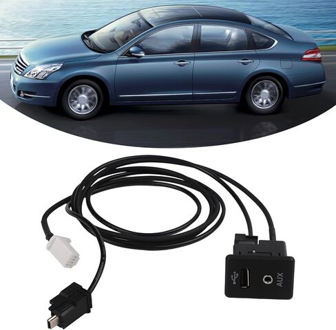 كابل واجهة AUX لسيارة Nissan 370Z Altima Frontier Rogue، مقبس محول ستيريو 8 سنون رقم بديل 28023-4BA0B، أسود 100 سم in Kuwait