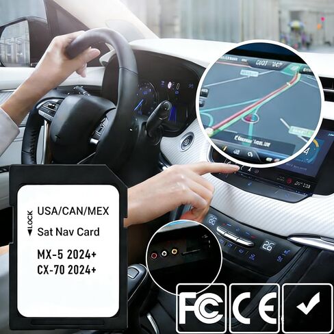 بطاقة SD للملاحة المحسنة متوافقة مع خرائط 2025-2026 CX-50/3 / CX-30 / CX-70، 2024-2026 MX-5، الولايات المتحدة الأمريكية/CAN/MEX in Kuwait