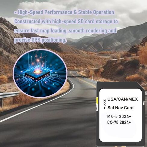 بطاقة SD للملاحة المحسنة متوافقة مع خرائط 2025-2026 CX-50/3 / CX-30 / CX-70، 2024-2026 MX-5، الولايات المتحدة الأمريكية/CAN/MEX in Kuwait