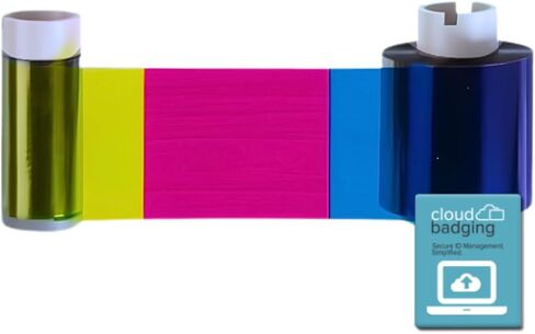 045230 YMCKO Dye-Sublimation Ribbon for DTC4500e - 700 Images + 30-Day CloudBadging Trial in Kuwait