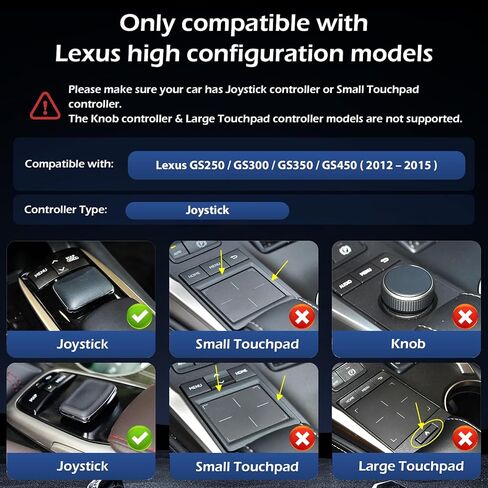 مجموعات التحديثية لفك التشفير التلقائي CarPlay Android المتوافقة مع Lexus GS250 GS300 GS350 GS450 لعصا التحكم من 2012-2015، وصلة مرآة داعمة، وكاميرا احتياطية، وتشغيل عصا USB in Kuwait