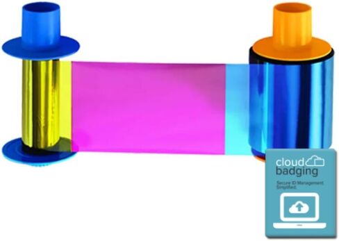 045630 YMCKO Dye-Sublimation Ribbon for DTC1500-700 Images + 30-Day CloudBadging Trial in Kuwait