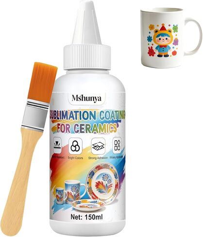 Mshunya 5 oz Sublimation Coating for Ceramic, Sublimation Coating, High Adhesion, Vibrant and Rich Colors, Clear Images, Adheres to Variety of Hard Substrates, Including Mugs, Ceramics, and Metals in Kuwait