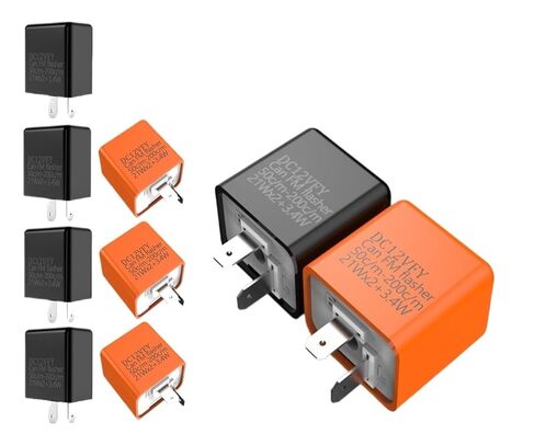 Safety Relay 2Pin Motorcycle L-ed Flasher Adjustable of Turn Blinker Relays Moto Accessories 1-20PCS Safety Control Relay(Orange-1PCS) in Kuwait