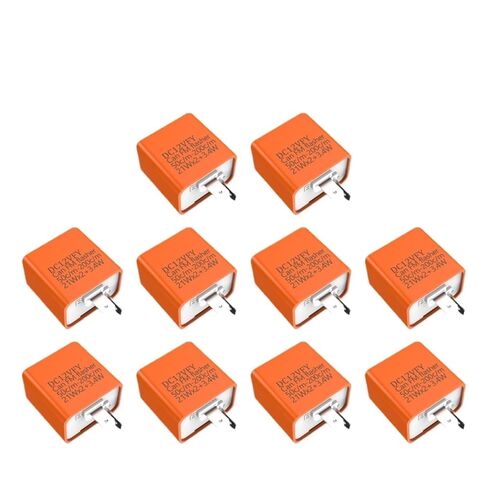 Safety Relay 2Pin Motorcycle L-ed Flasher Adjustable of Turn Blinker Relays Moto Accessories 1-20PCS Safety Control Relay(Orange-1PCS) in Kuwait