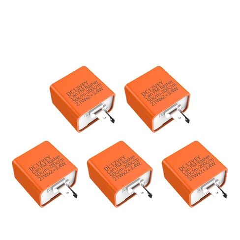 Safety Relay 2Pin Motorcycle L-ed Flasher Adjustable of Turn Blinker Relays Moto Accessories 1-20PCS Safety Control Relay(Orange-1PCS) in Kuwait