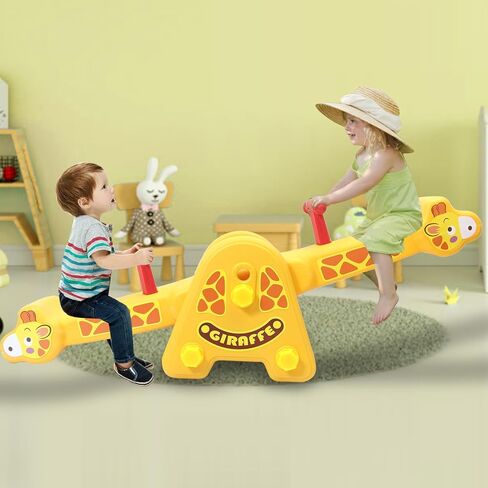 Joyful Yellow Giraffe Teeter Totter Seesaw: Rocking Fun for Two Toddlers or Kids; Indoor & Outdoor Toddler Toys for Ages 1-12, A Precious Gift for Your Dearest Child in Kuwait