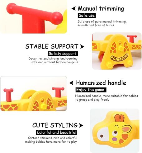 Joyful Yellow Giraffe Teeter Totter Seesaw: Rocking Fun for Two Toddlers or Kids; Indoor & Outdoor Toddler Toys for Ages 1-12, A Precious Gift for Your Dearest Child in Kuwait