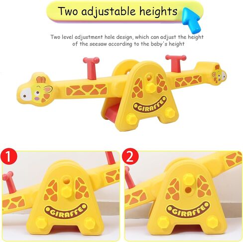 Joyful Yellow Giraffe Teeter Totter Seesaw: Rocking Fun for Two Toddlers or Kids; Indoor & Outdoor Toddler Toys for Ages 1-12, A Precious Gift for Your Dearest Child in Kuwait