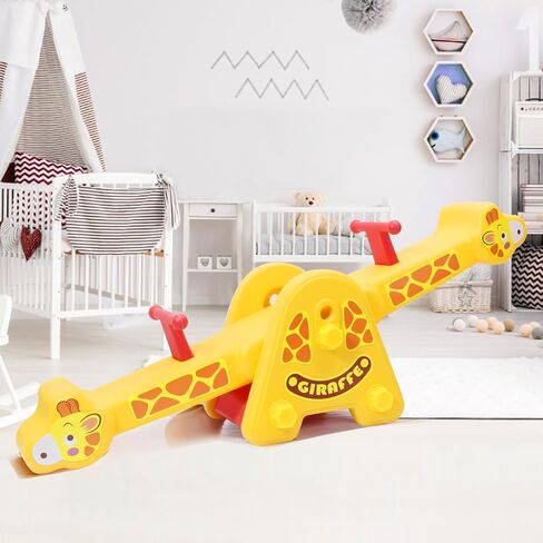 Joyful Yellow Giraffe Teeter Totter Seesaw: Rocking Fun for Two Toddlers or Kids; Indoor & Outdoor Toddler Toys for Ages 1-12, A Precious Gift for Your Dearest Child in Kuwait