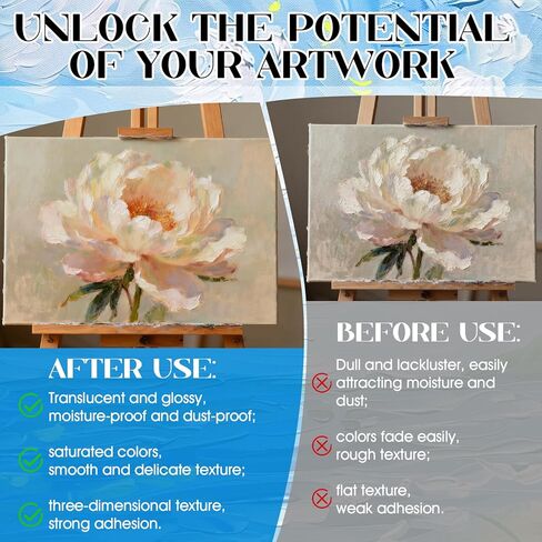 10.1 Oz Cold Wax Medium, Cold Wax, Watercolor Waxs Sealer with White Brush, Multifunctional Waterproof Protective Coating, Enhanced Adhesion, Easier to Mix with Oil Paints in Saudi Arabia