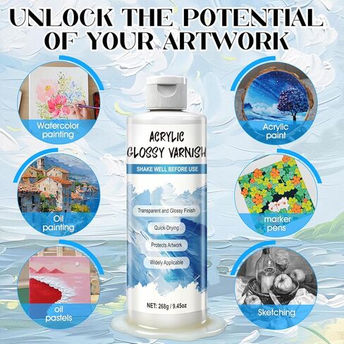 10.1 Oz Cold Wax Medium, Cold Wax, Watercolor Waxs Sealer with White Brush, Multifunctional Waterproof Protective Coating, Enhanced Adhesion, Easier to Mix with Oil Paints in Saudi Arabia